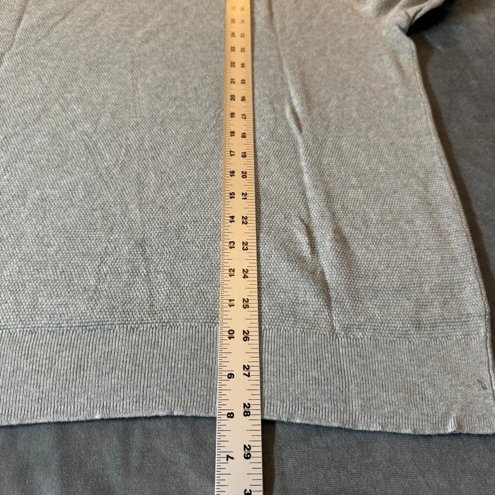 J.Crew Mens Sweater XL Grey Cotton Textured Raglan Sleeve Lightweight Casual
